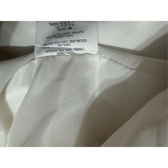 J. Crew Regent One Button Women's Blazer 100% Linen White/Off White  Size 10T - Picture 7 of 11